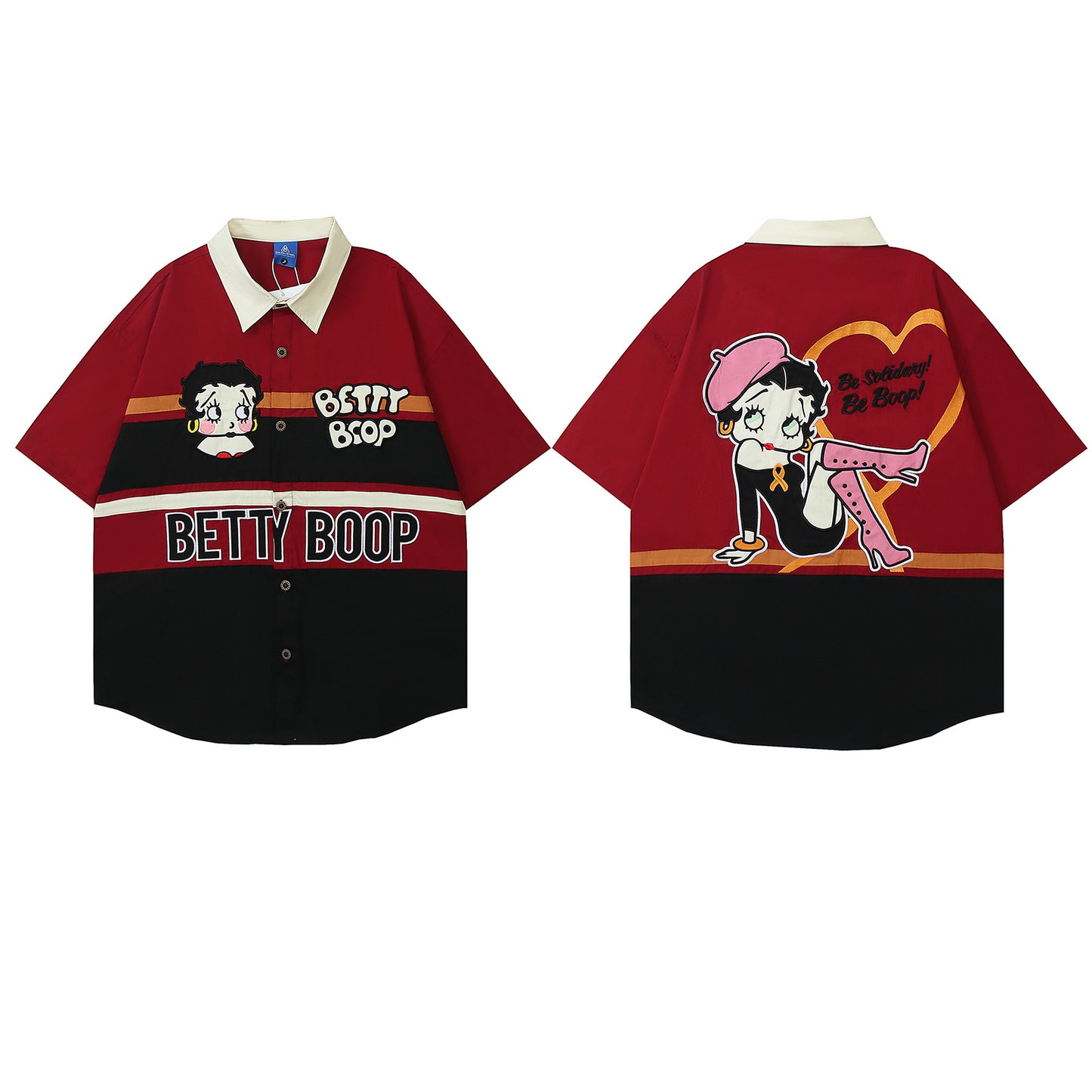 UNIKCOSA RetroMuse Colorblock Short Sleeve Unisex Shirt💫