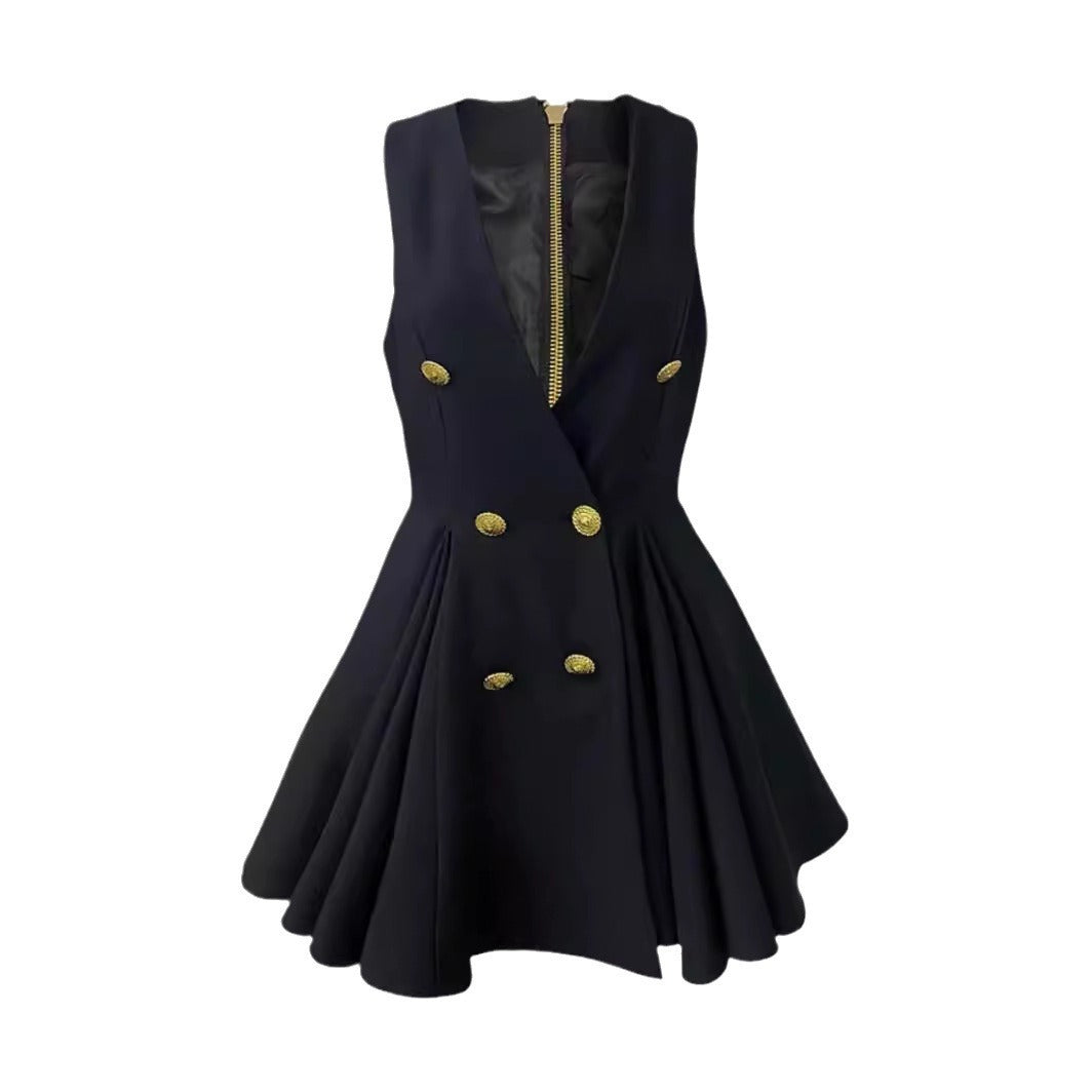 UNIKCOSA Velora V Neck Double Breasted Dress Waistcoat 💫