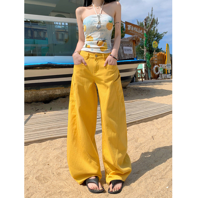 UNIKCOSA PatchMuse Embroidered High-Waist Wide-Leg Jeans for Women ๐