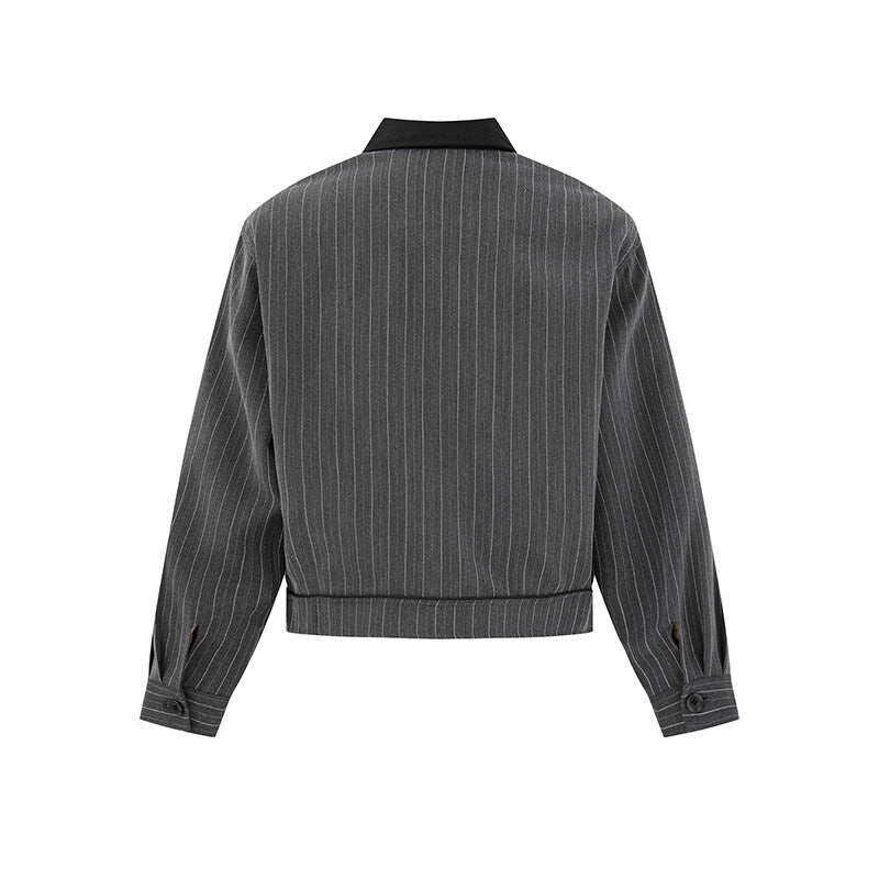 UNIKCOSA UrbanSoul Color Blocking Collar Jacket Casual π«