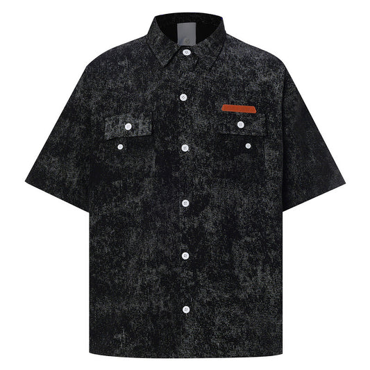 UNIKCOSA NoirFit Mens Cotton Short Sleeve Collar Shirt 💫