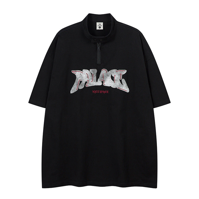 UNIKCOSA UrbanSoul Letter Patchwork Short Sleeve Tee 💫