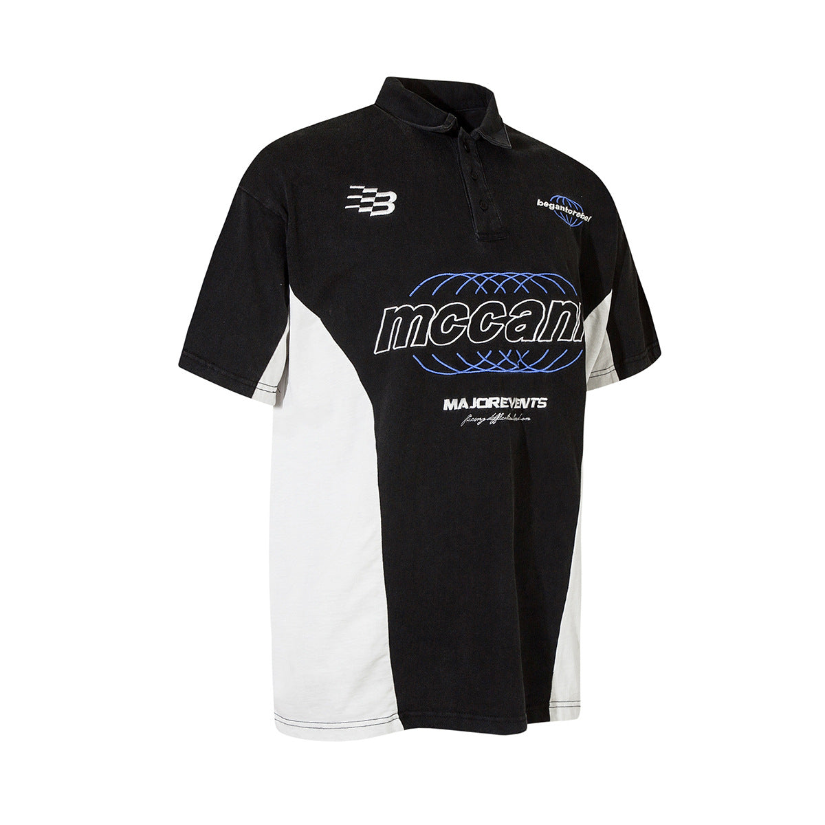 UNIKCOSA LuxeEase Washed Color Block Embroidered Polo π«