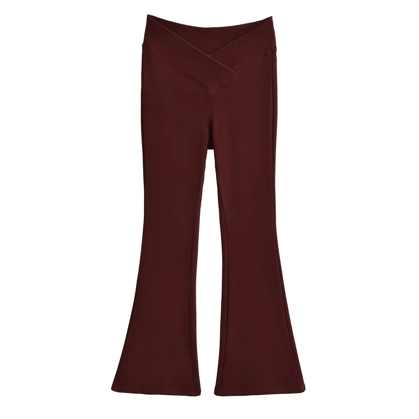 UNIKCOSA NoirFit Black V Shaped Cross Waist Flared Pants 💫