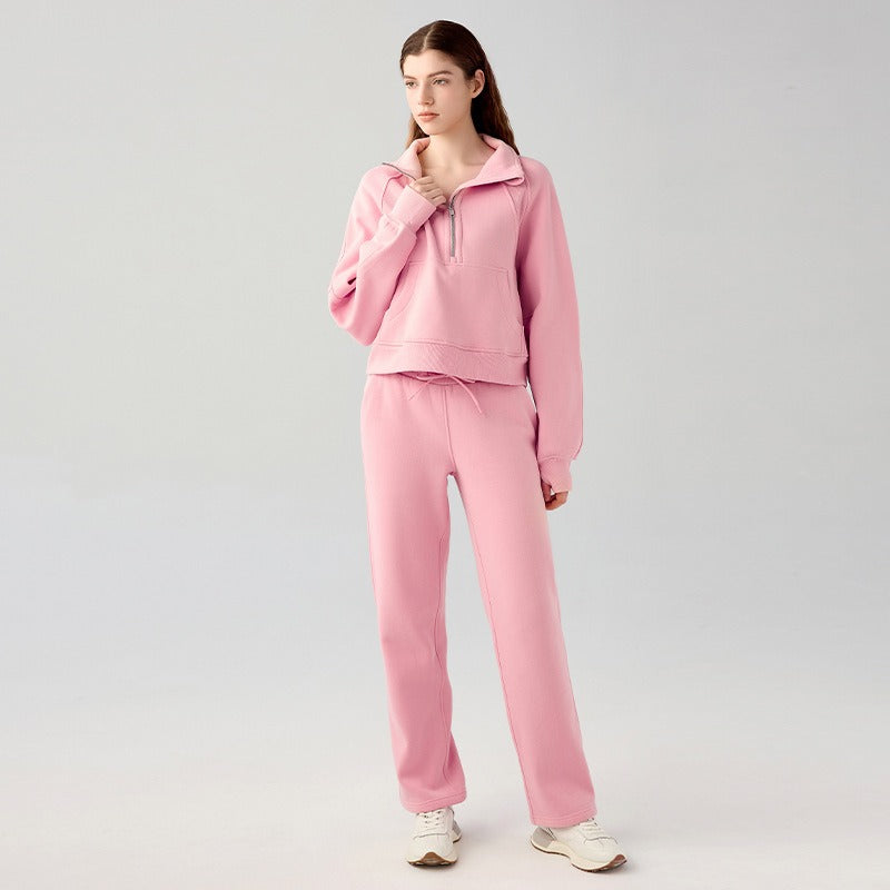 UNIKCOSA VelvetWarm Luxe Short Sports Sweatshirt for Women ❄️