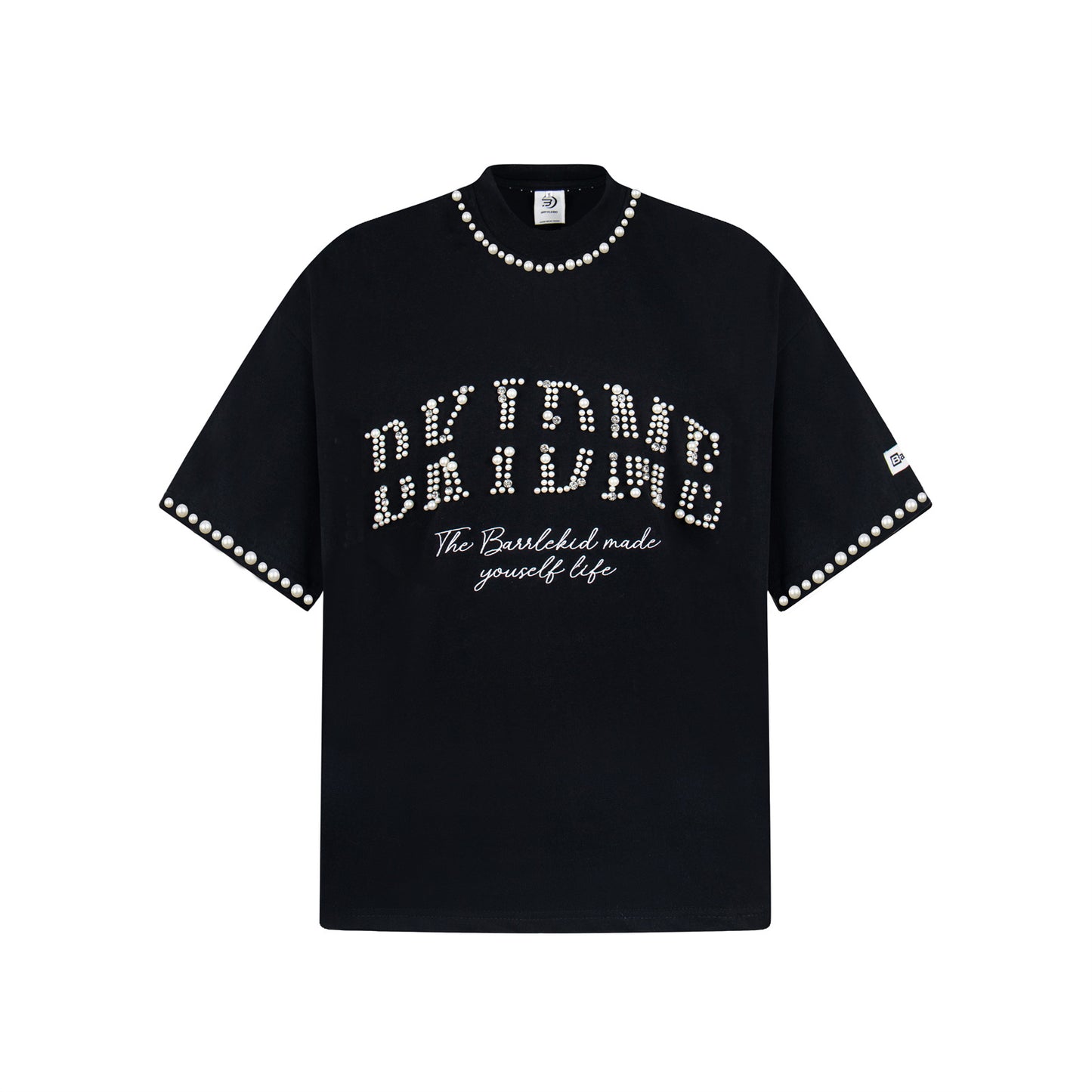 UNIKCOSA PearlEdge Heavy Beaded Oversized T-Shirt for Men 💠 (Unisex Fit)