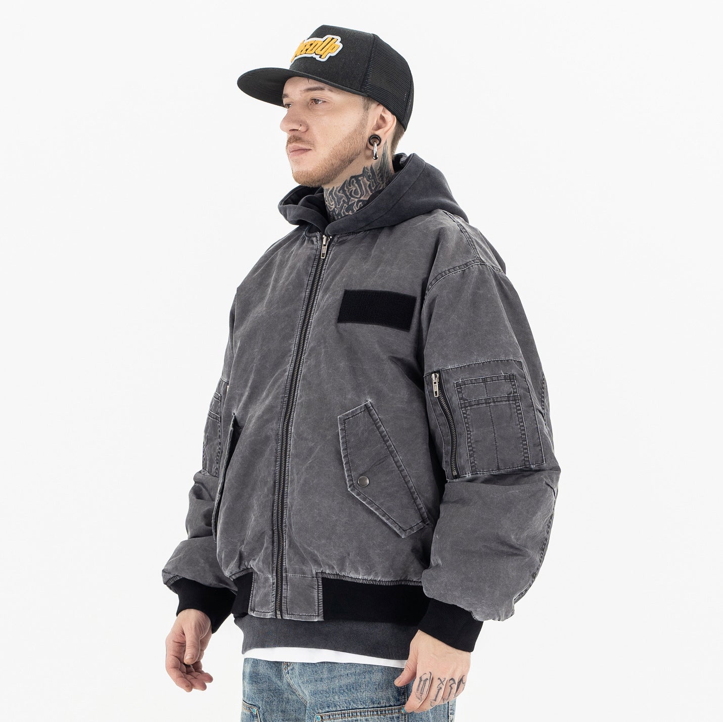 UNIKCOSA UrbanSoul Vintage Multi Pocket Bomber Jacket 💫