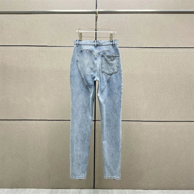 UNIKCOSA BloomFit 3D Floral High-Waist Y2K Jeans 🌸