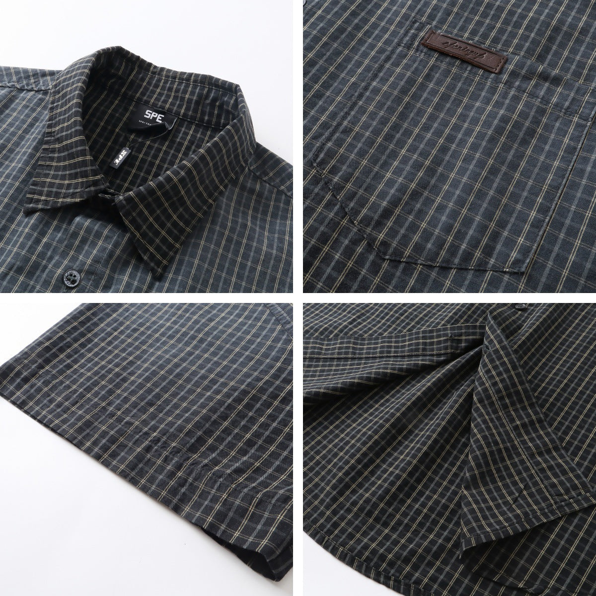 UNIKCOSA RetroMuse Gradient Plaid Short Sleeve Men's Shirt💫