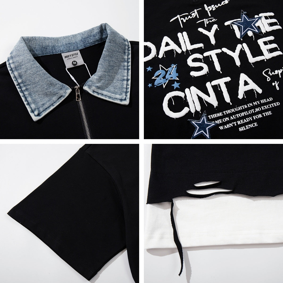 UNIKCOSA UrbanSoul Foamed Letter Print Unisex Top ๐ซ