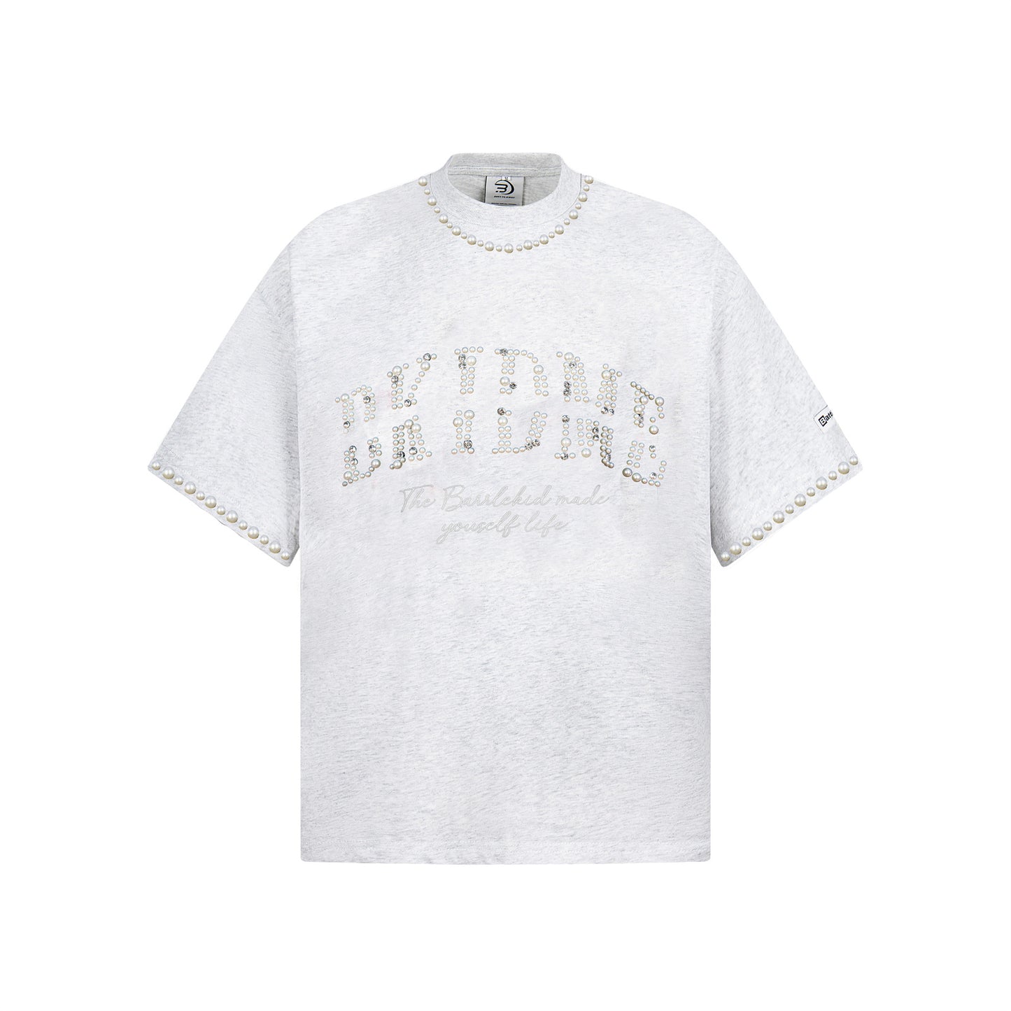 UNIKCOSA PearlEdge Heavy Beaded Oversized T-Shirt for Men 💠 (Unisex Fit)