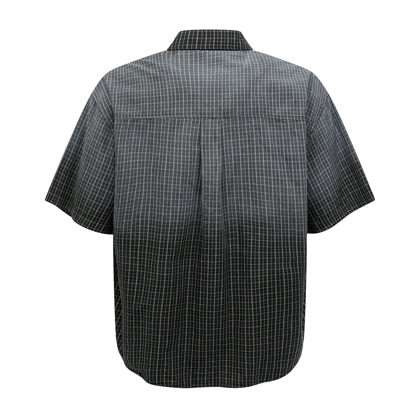 UNIKCOSA RetroMuse Gradient Plaid Short Sleeve Men's Shirt💫
