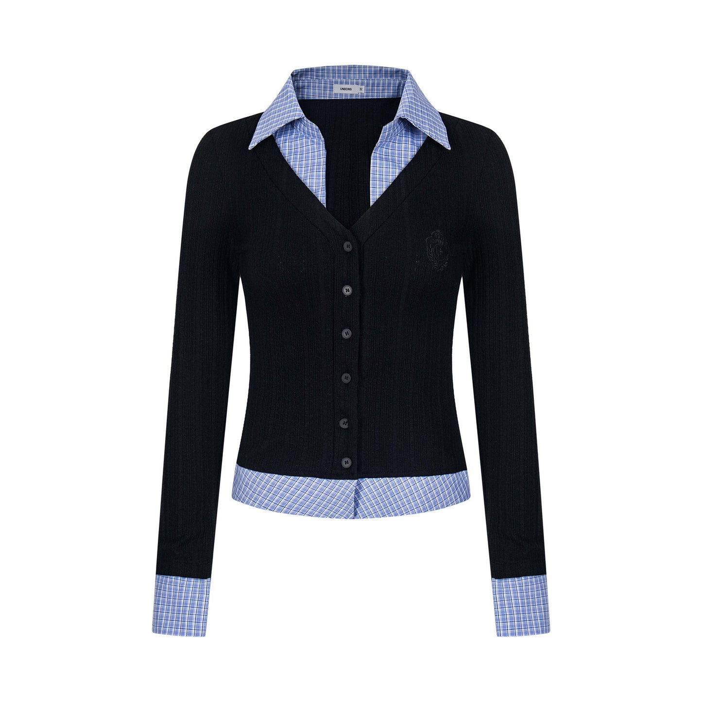 UNIKCOSA Velora Fake Two-Piece Top Long Sleeve Black 💫