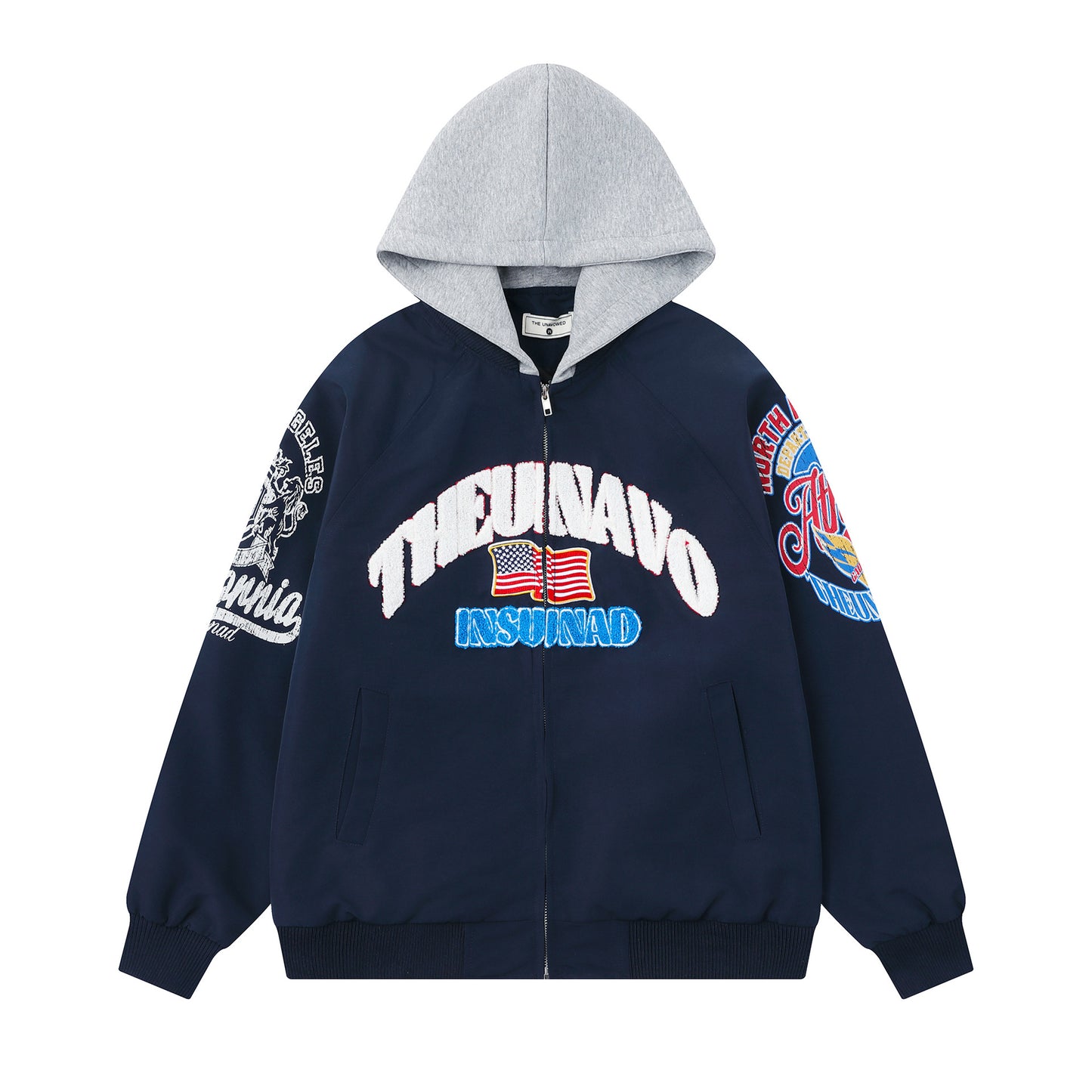 UNIKCOSA RetroMuse Hooded Letter Embroidery Jacket π