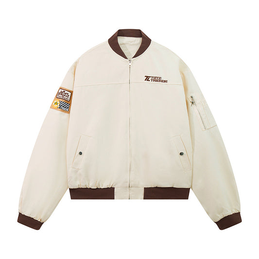 UNIKCOSA Velora Apricot Pilot Jacket Casual Zip Front 💫