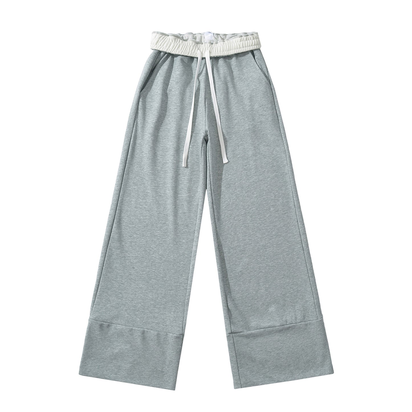 UNIKCOSA NoirFit Colorblocked Waist Flip Wide Leg Pants 💫