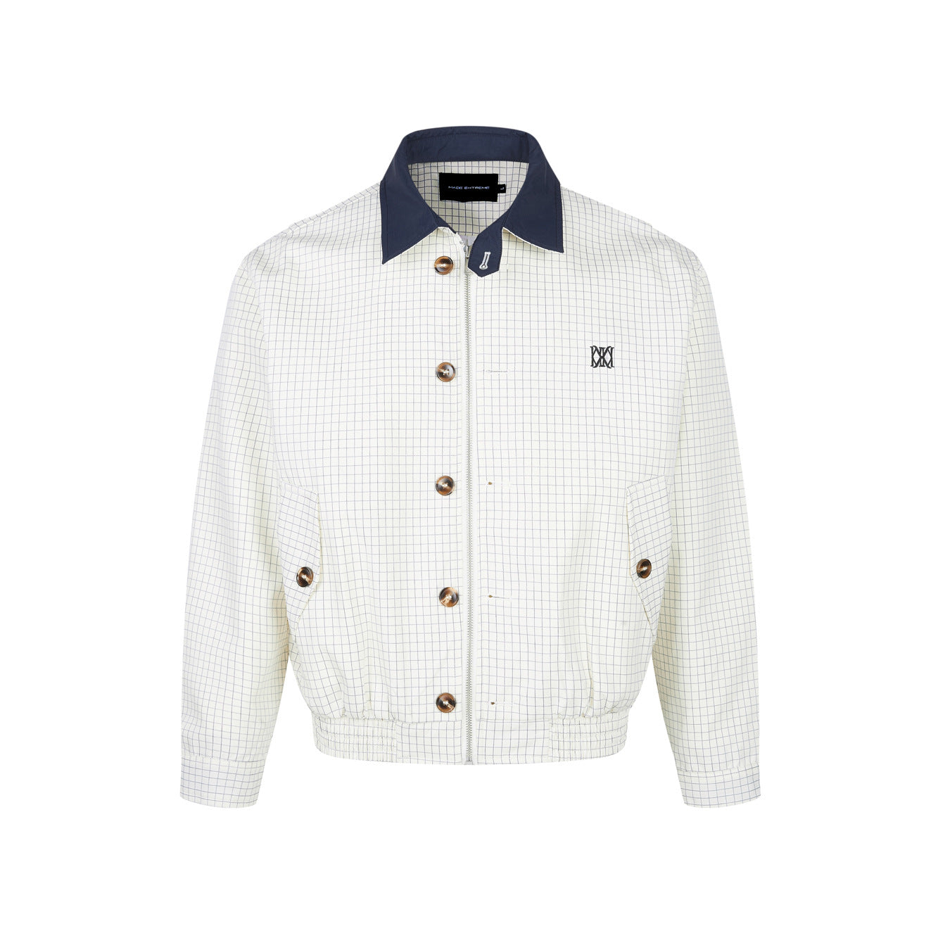 UNIKCOSA Velora Notched Collar Plaid Color Block Jacket π«