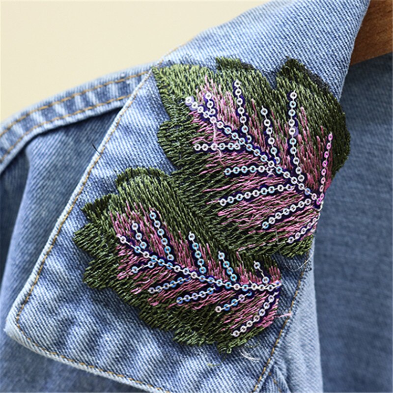 UNIKCOSA BloomShine Embroidered Sequin Denim Jacket for Women 🌸✨