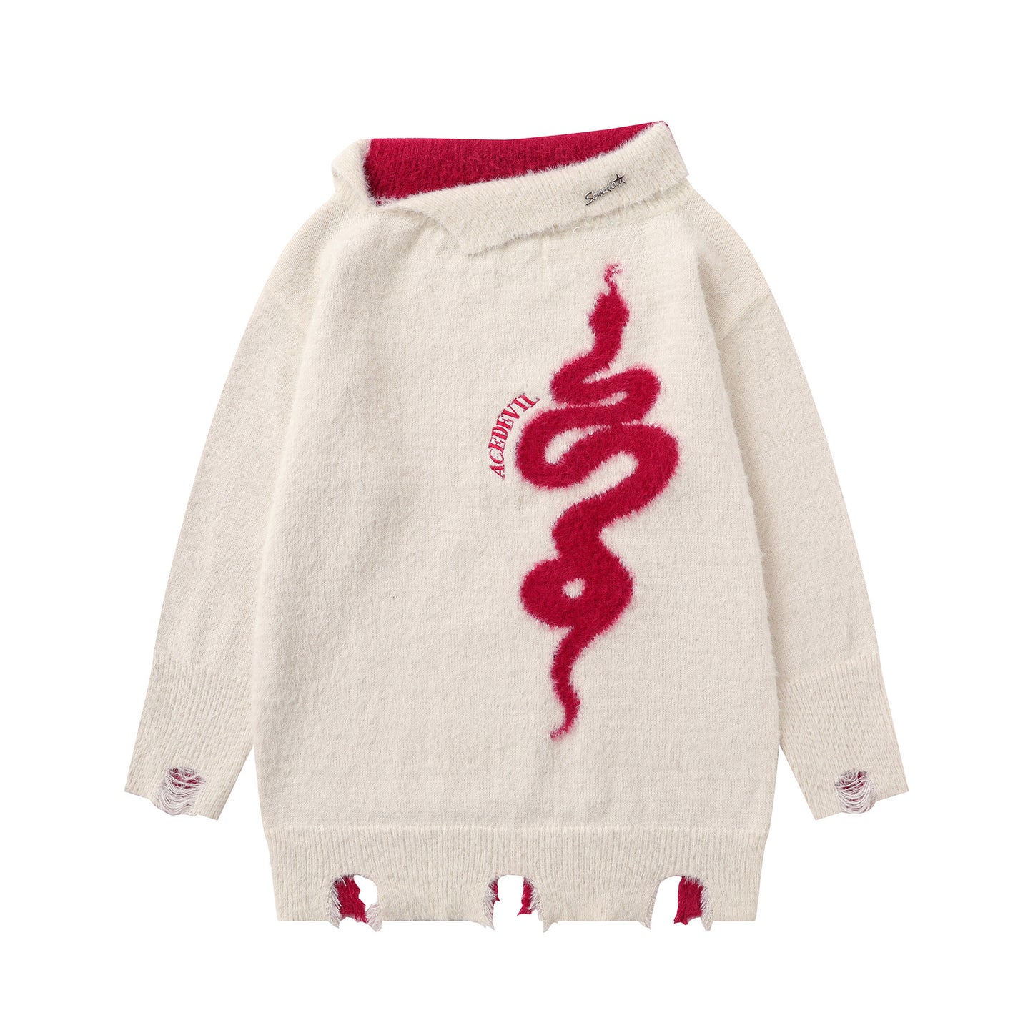 UNIKCOSA UrbanSoul Diagonal Collar Knitwear Pullover 💫