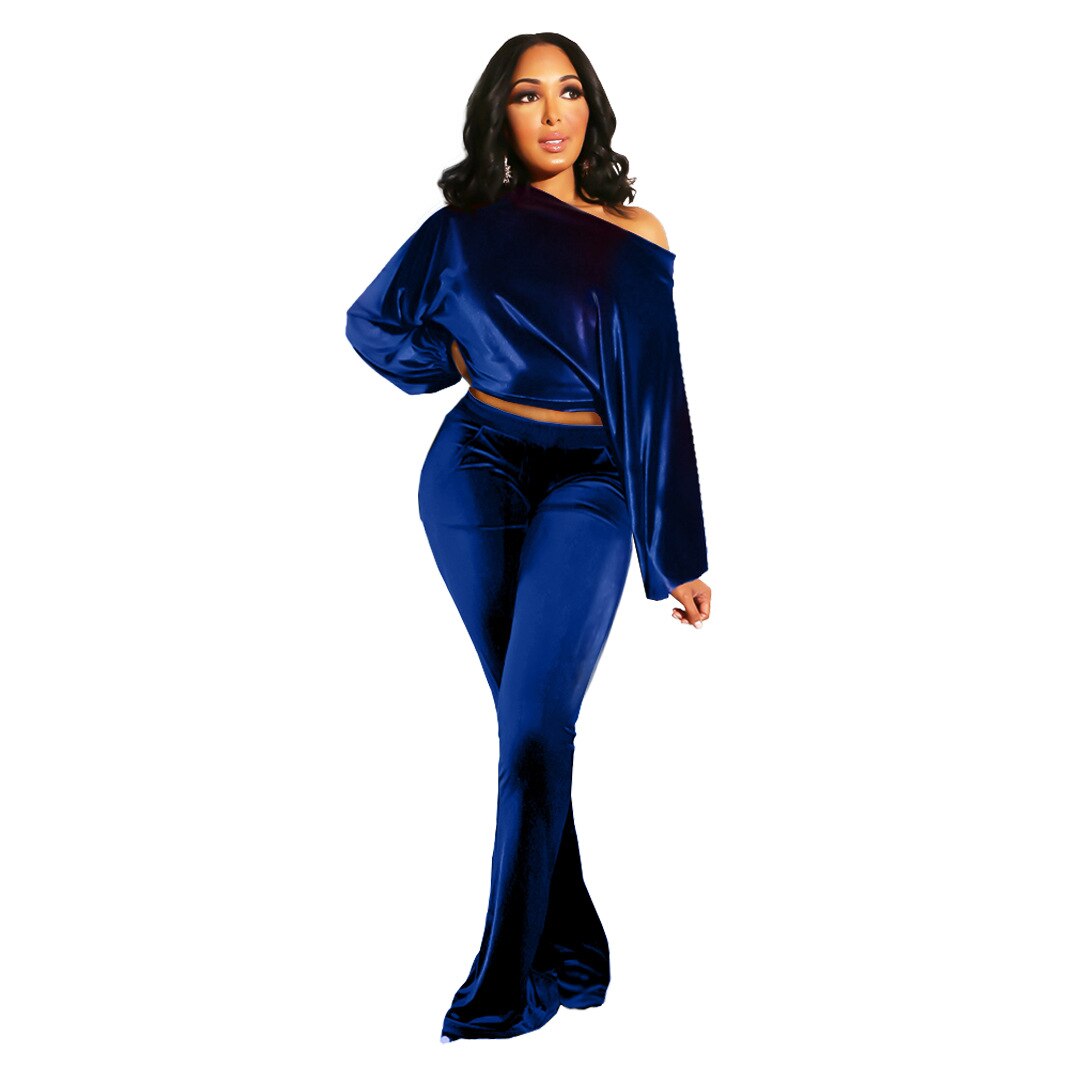 UNIKCOSA VelvetAllure One-Shoulder 2-Piece Set for Women 💃