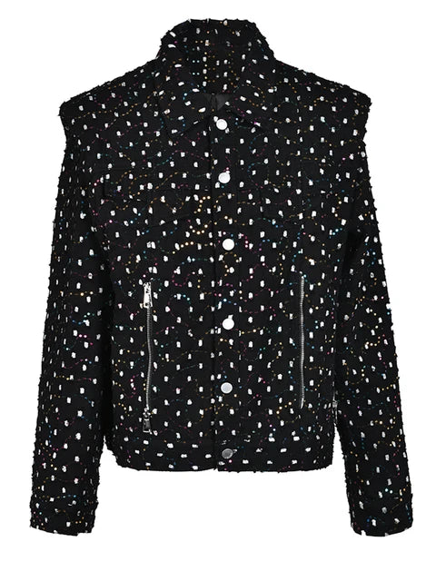 UNIKCOSA Velora Plus Size Sequined Denim Jacket Luxe 💫