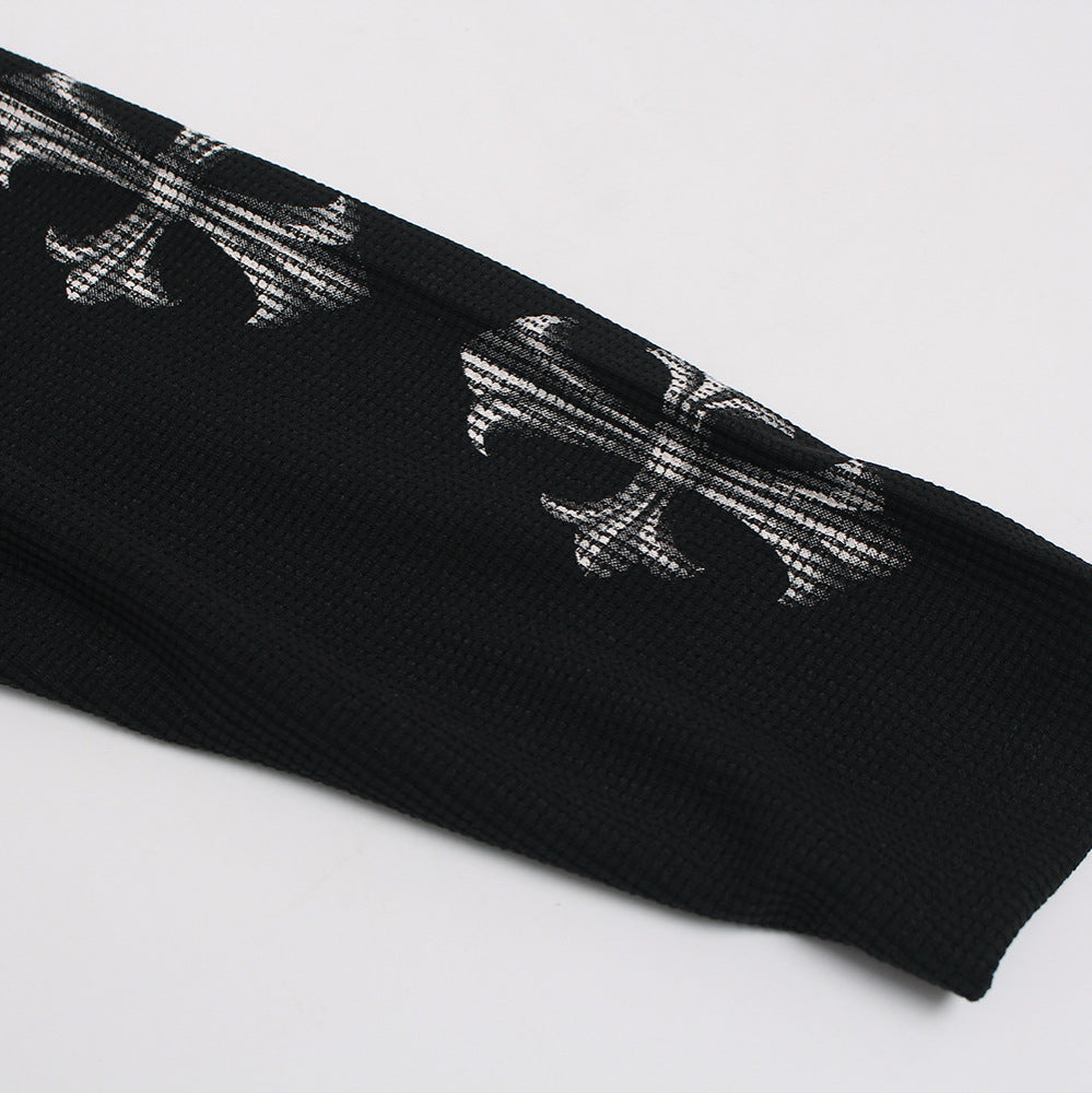 UNIKCOSA MonoEdge High-Street Pattern Long Sleeve T-Shirt 🖤