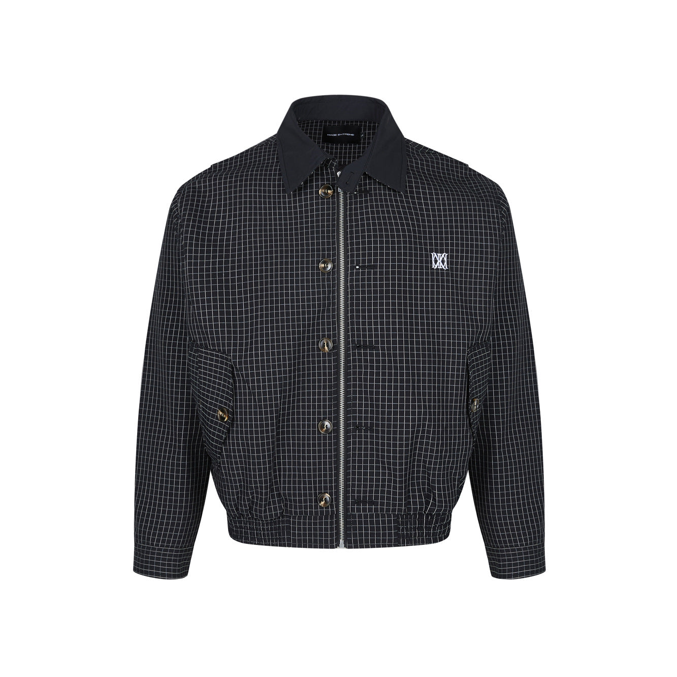 UNIKCOSA Velora Notched Collar Plaid Color Block Jacket π«