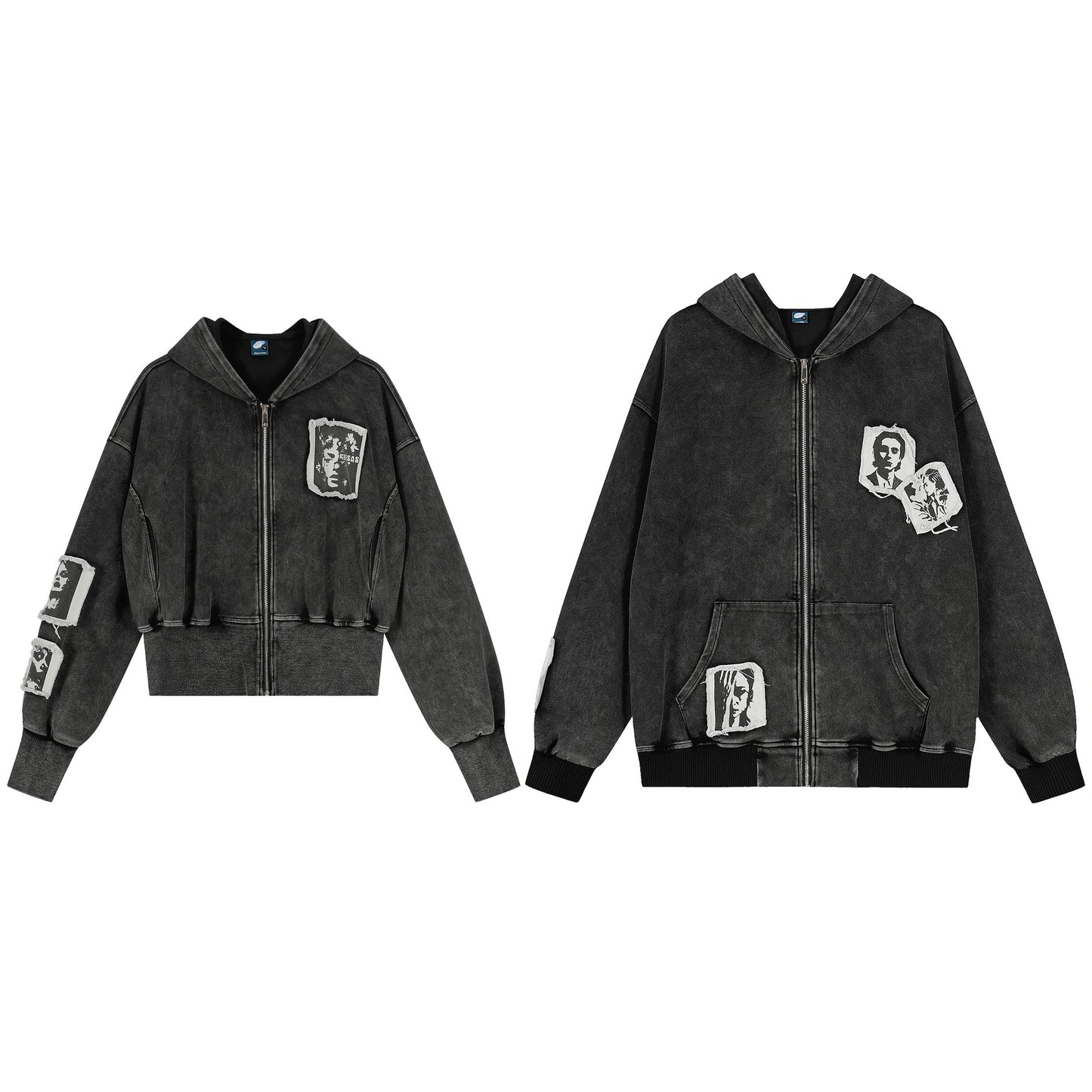 UNIKCOSA RetroMuse Vintage Zip Hoodie Short Jacket For Men🖤