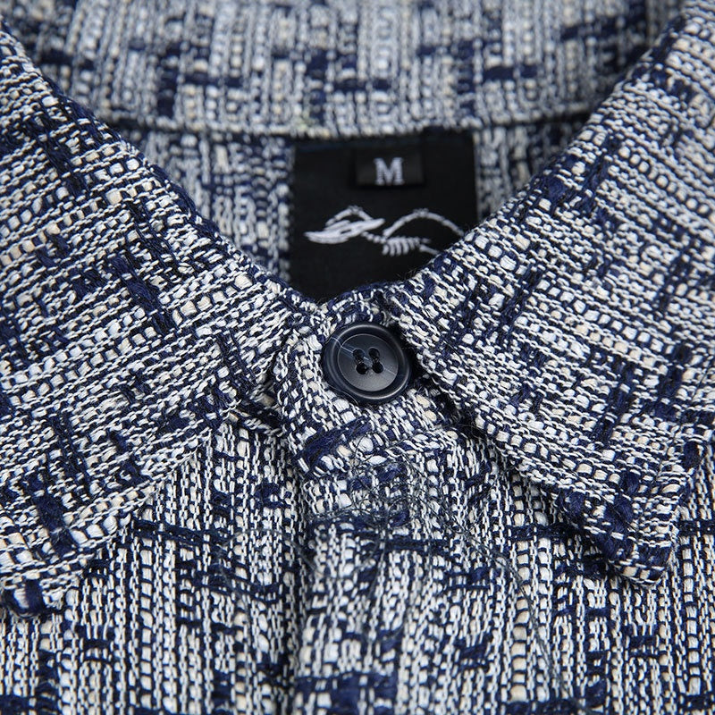 UNIKCOSA RetroMuse Blue Men's Long Sleeve Plaid Shirt 💫