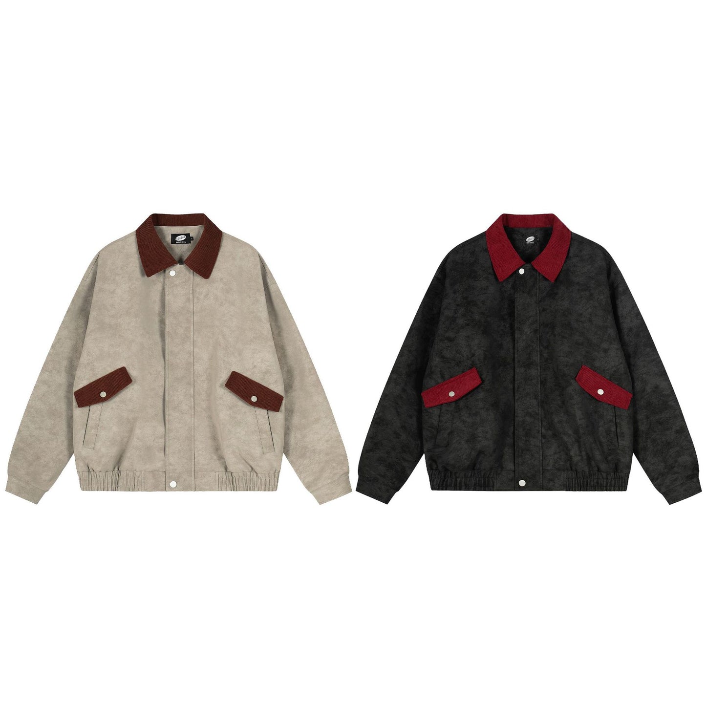 UNIKCOSA RetroMuse Color Block PU Leather Jacket 💫