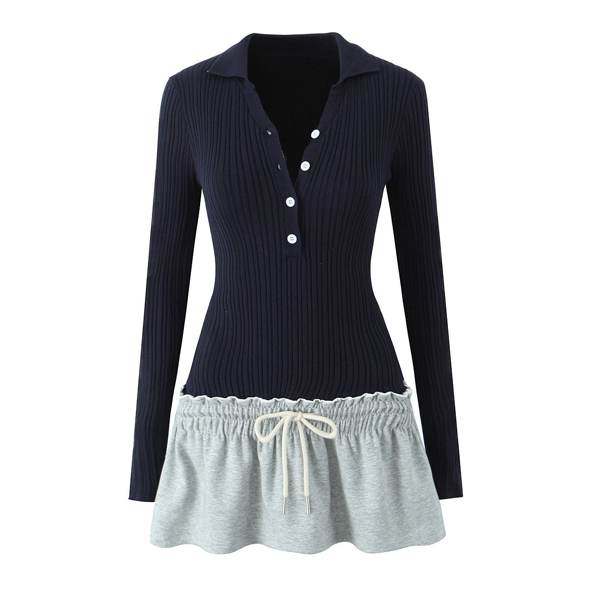 UNIKCOSA Velora Splicing Drawstring Ultra Short Dress π«