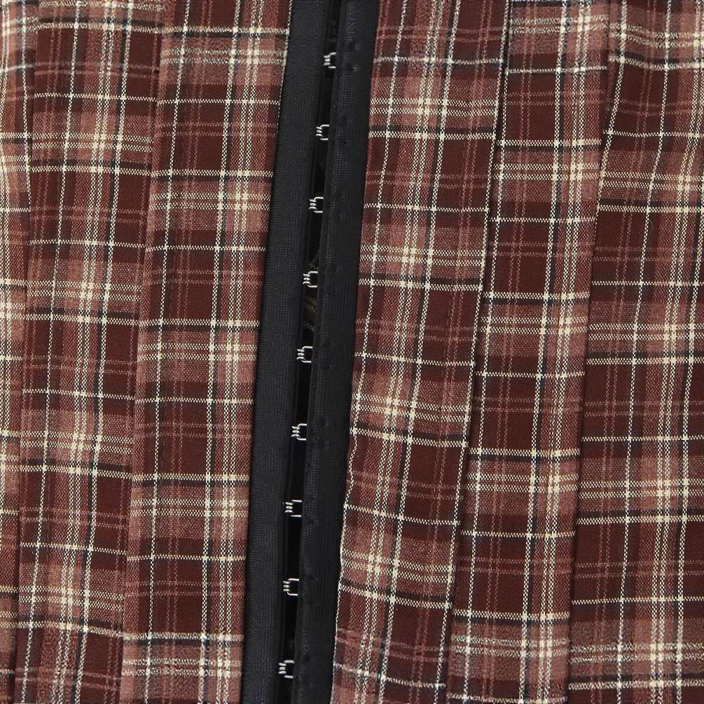 UNIKCOSA Velora Plaid Waist Cinching Strapless Dress ๐ซ