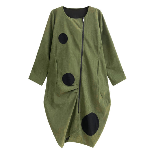 UNIKCOSA Velora Korean Oversize Zipper Splice Dress Coat π«