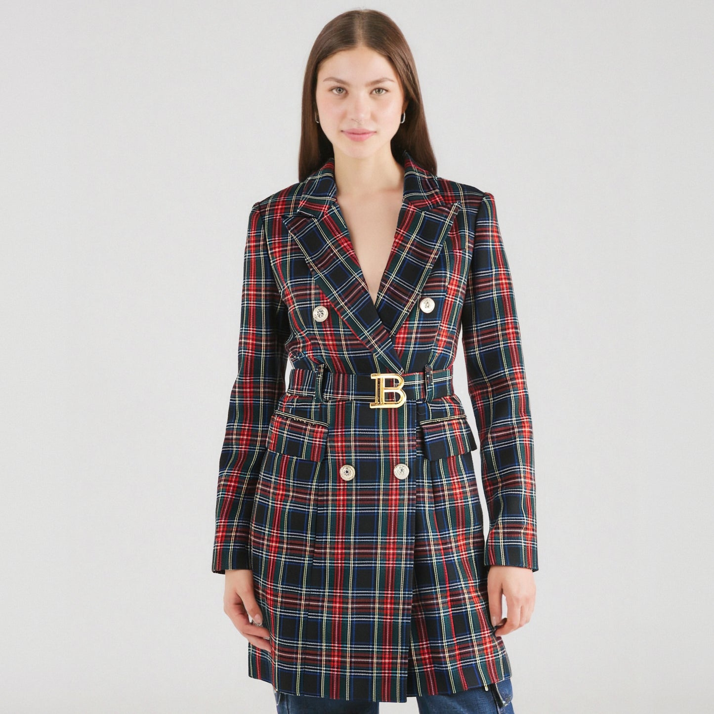 UNIKCOSA LuxeEase Checkered Red Black Cinching Skirt π«