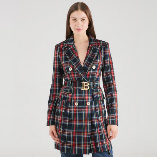 UNIKCOSA LuxeEase Checkered Red Black Cinching Skirt π«