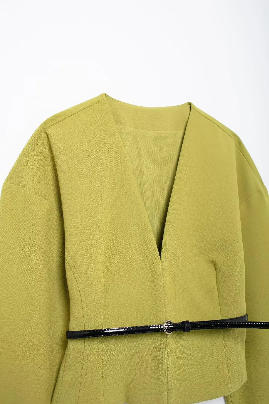 UNIKCOSA Velora Green Waist Belt Slim Fit Shirt And Skirt π«