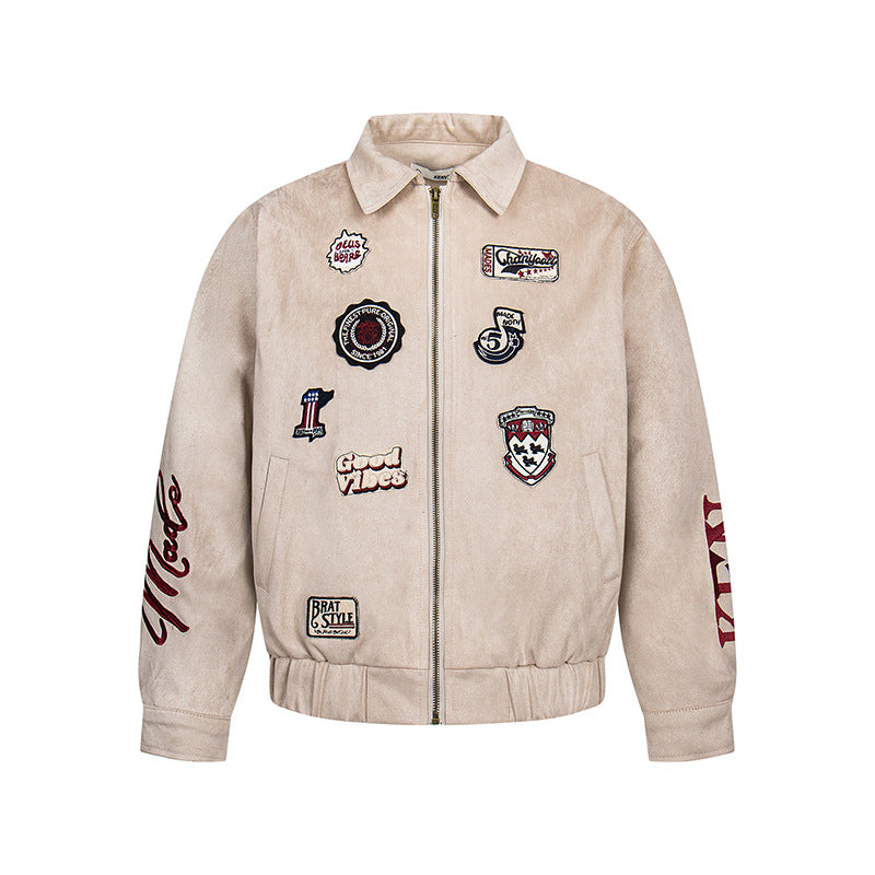 UNIKCOSA Velora SuedeCraft Jacket Retro Embroidered Zip 💫