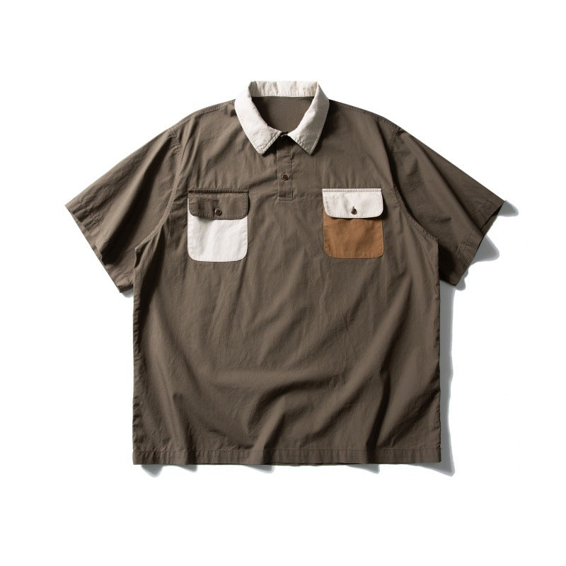 UNIKCOSA Velora Polo Collar Workwear Shirt Bag Design π«