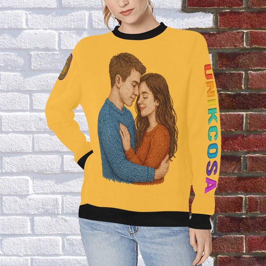 UNIKCOSA Velora Rib Cuff Crewneck Sweatshirt Graphic π«