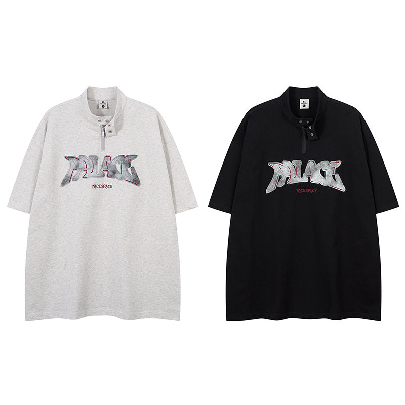 UNIKCOSA UrbanSoul Letter Patchwork Short Sleeve Tee 💫