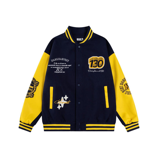 UNIKCOSA UrbanSoul Badge Towel Embroidered Baseball Jacketπ