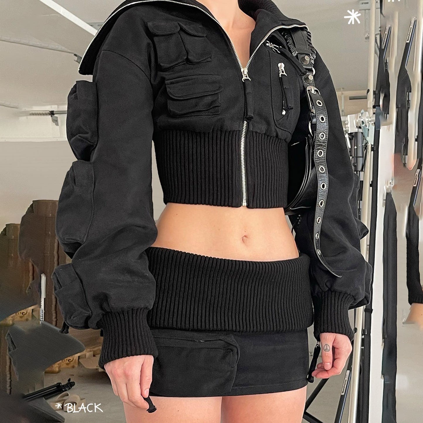 UNIKCOSA LuxeEase Two-Piece Set Crop Top Miniskirt 💫