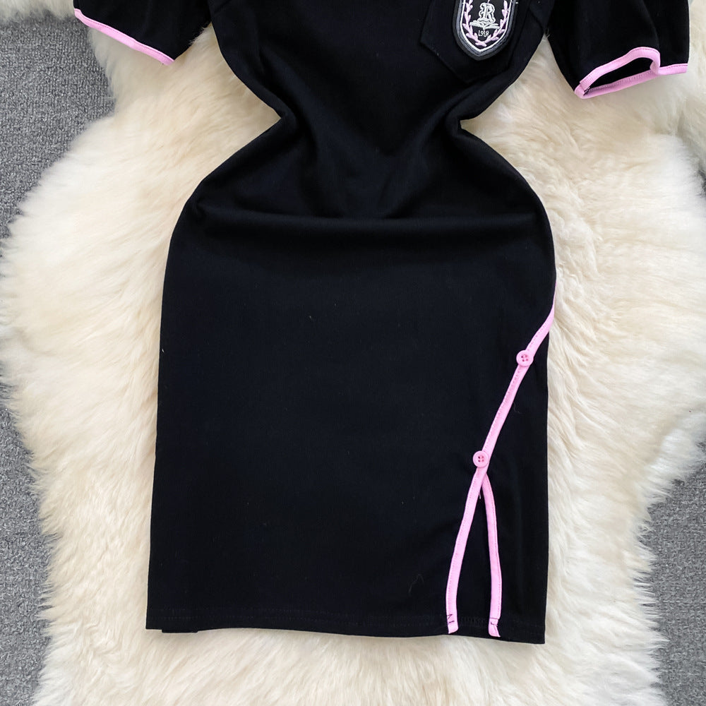 UNIKCOSA Velora Sheath Dress Black Matte Silk One Size π«