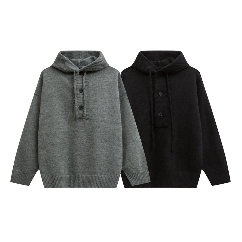 UNIKCOSA UrbanSoul Half Open Hooded Loose Pullover ๐