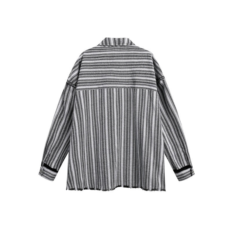 UNIKCOSA UrbanSoul Three Dimensional Striped Loose Shirt 💫