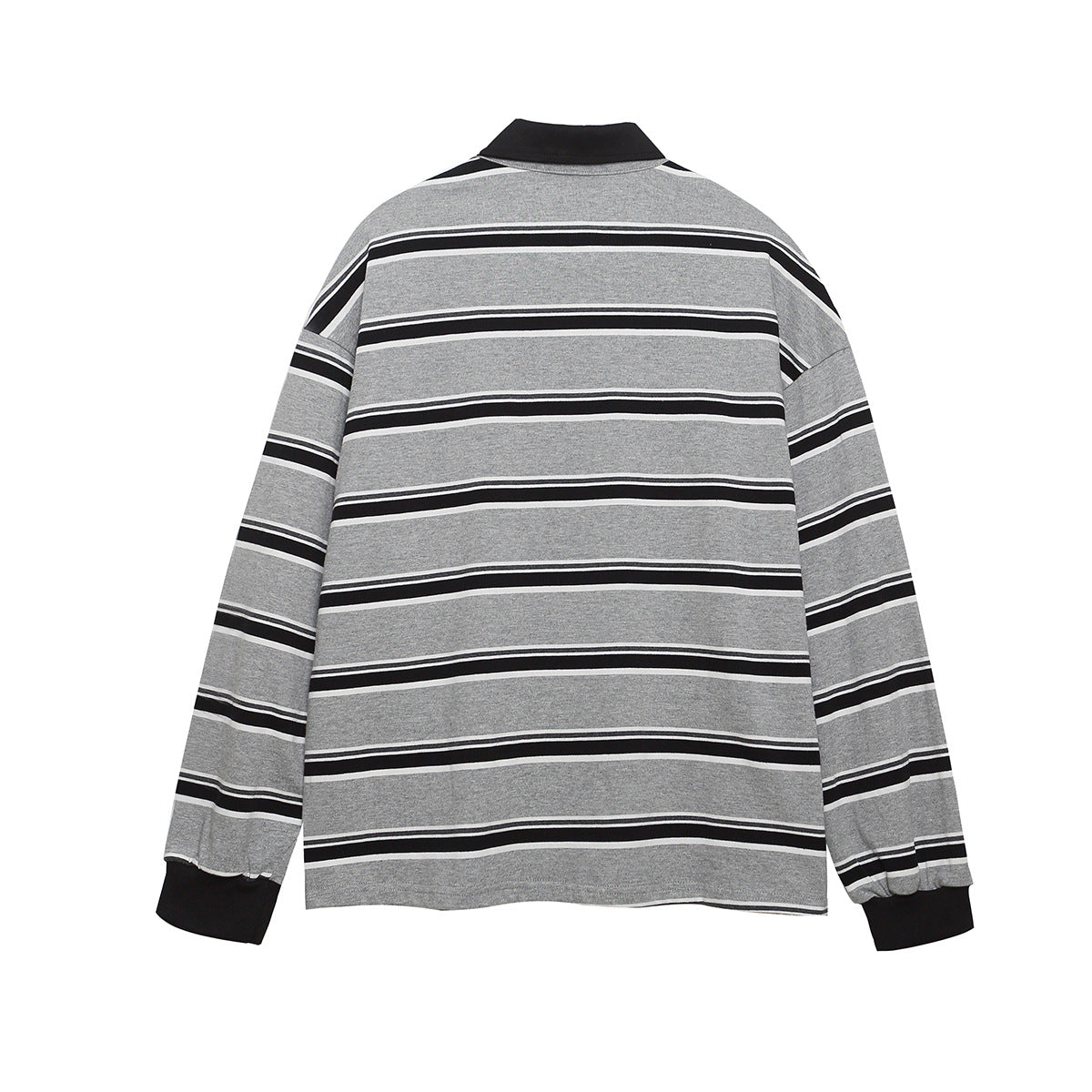 UNIKCOSA Velora Lapel Polo Shirt Badge Embroidery Striped π«