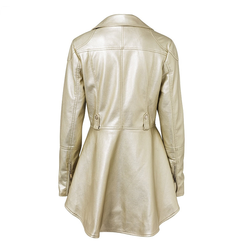 UNIKCOSA LuxeEdge Faux Leather PU Jacket for Women π€