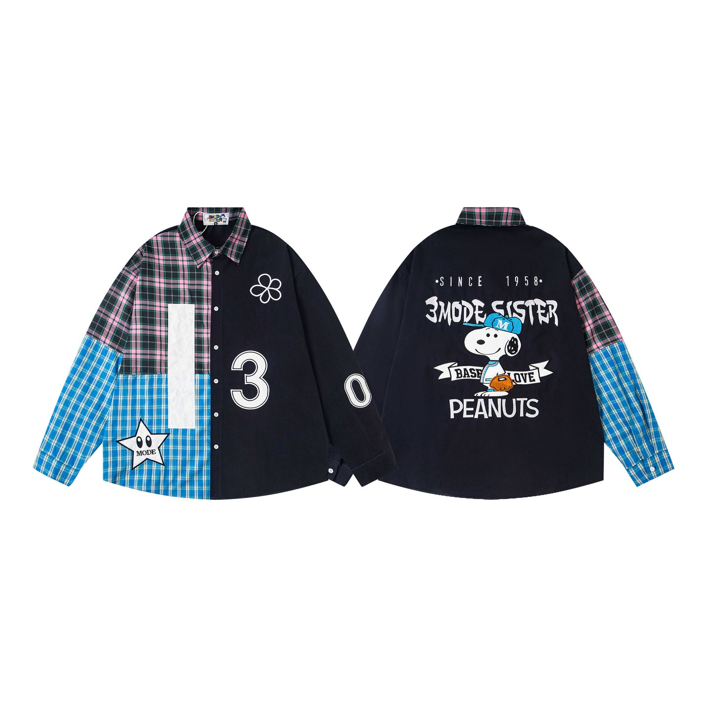 UNIKCOSA UrbanSoul Splicing Patchwork Loose Shirt Luxe 💫