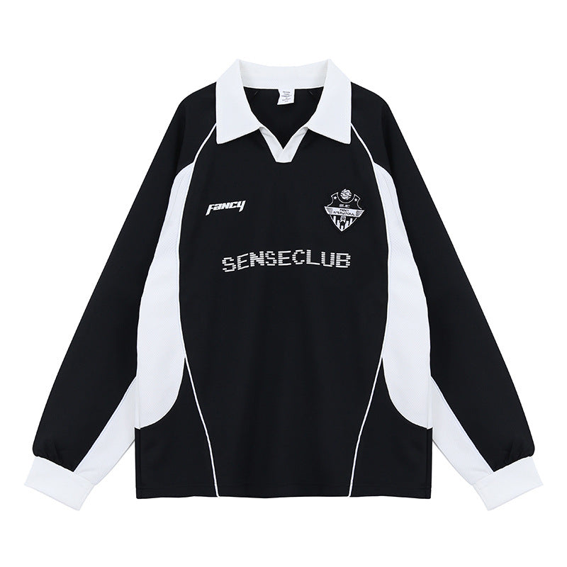 UNIKCOSA NoirFit Mens Polo Sweatshirt Loose Fit Casual π«