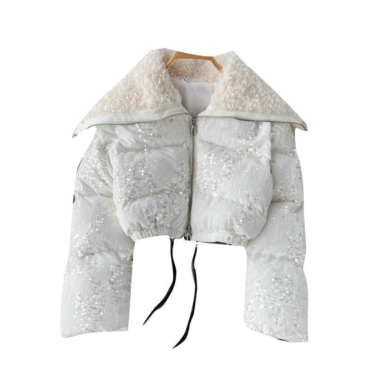 UNIKCOSA Velora Sequin Velvet Parka Lux Short Coat π«